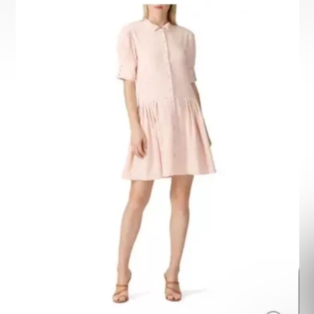 Deborah Lyons Pink Polka Dot Pleated Dress Size 6
